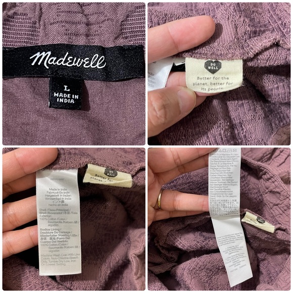 MADEWELL Women’s Floral Quilted Puff-Sleeve Doll Mini Dress in Fig Multi Jaq Lg - Picture 14 of 15